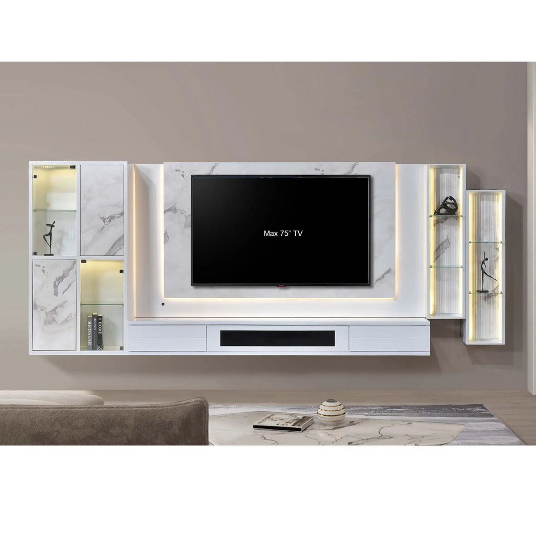 HAMLEY Premium Wall TV Cabinet with LED 12Ft