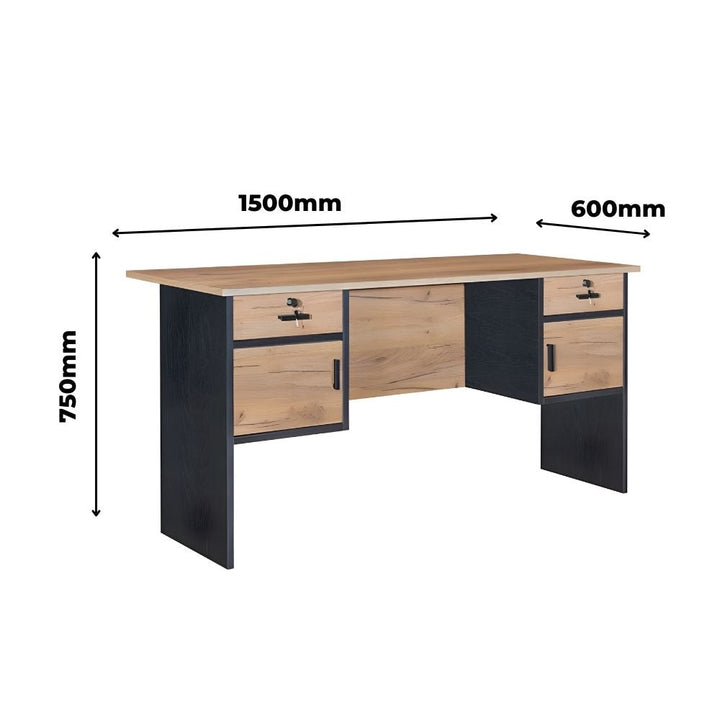 YATTA 1.5M Standard Desk with Storage - Lian Star