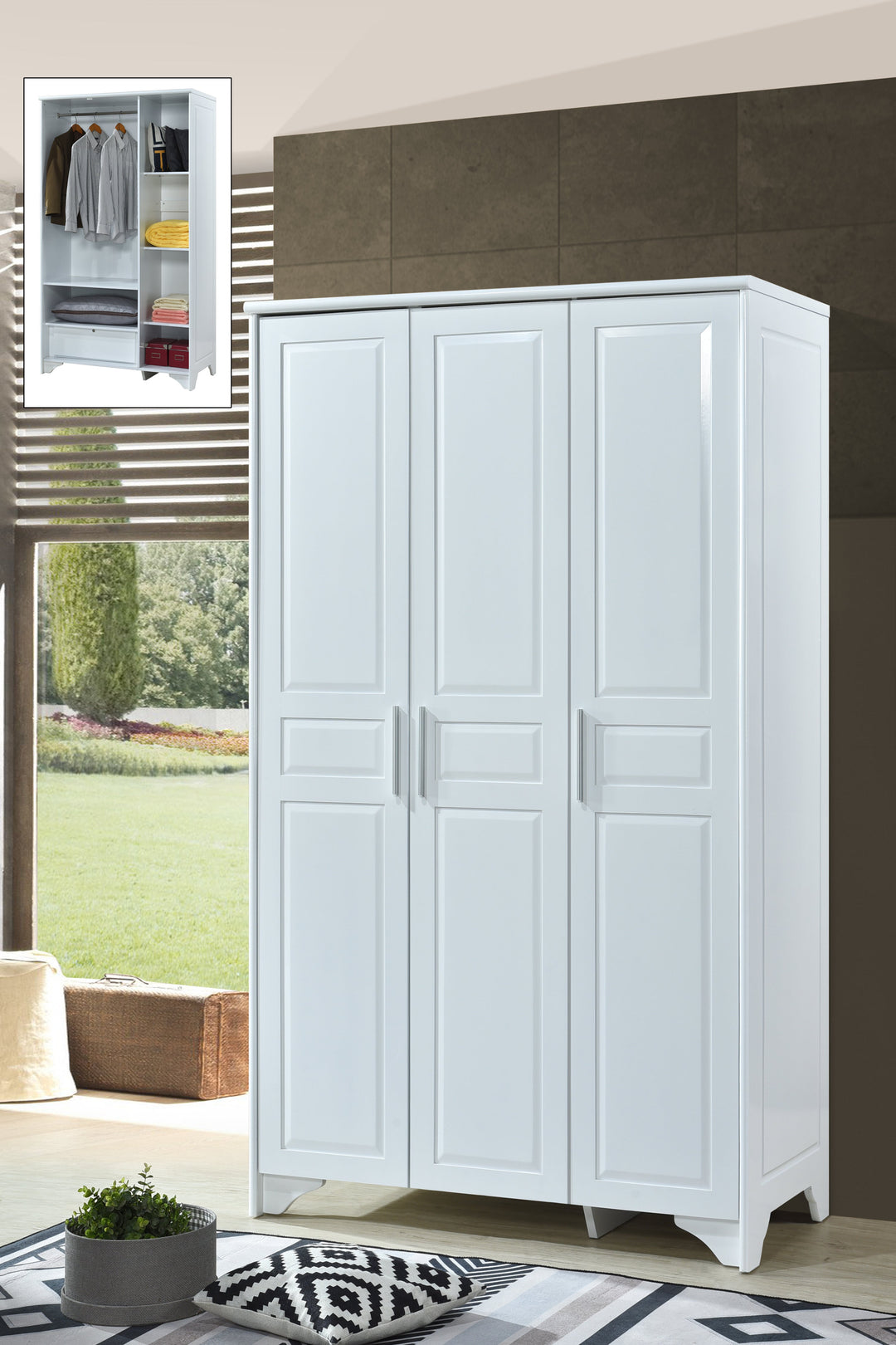MIYA 82 3 Door Wardrobe - Lian Star