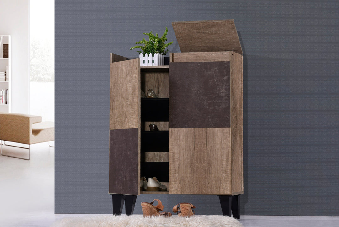 FOOTMATE 2 Door Wooden Shoe Cabinet - Lian Star