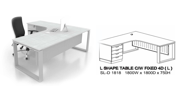 Square Leg Modern L-Shape Desk - Lian Star