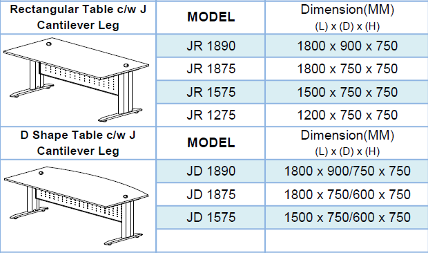 J-Leg Modern Standard Desk - Lian Star