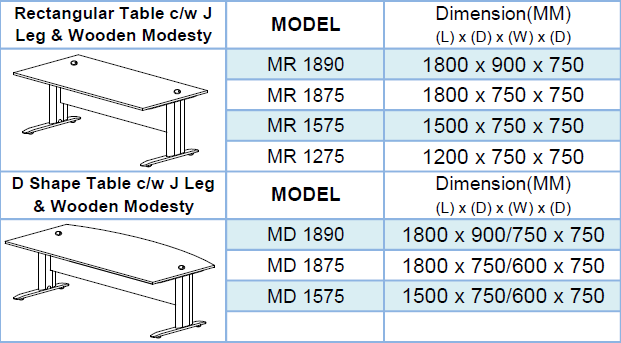 J-Leg Modern Standard Desk - Lian Star