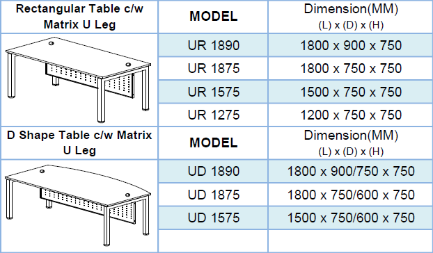 U-Leg Modern Standard Desk - Lian Star