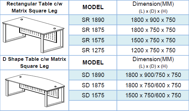 Square Leg Modern Standard Desk - Lian Star