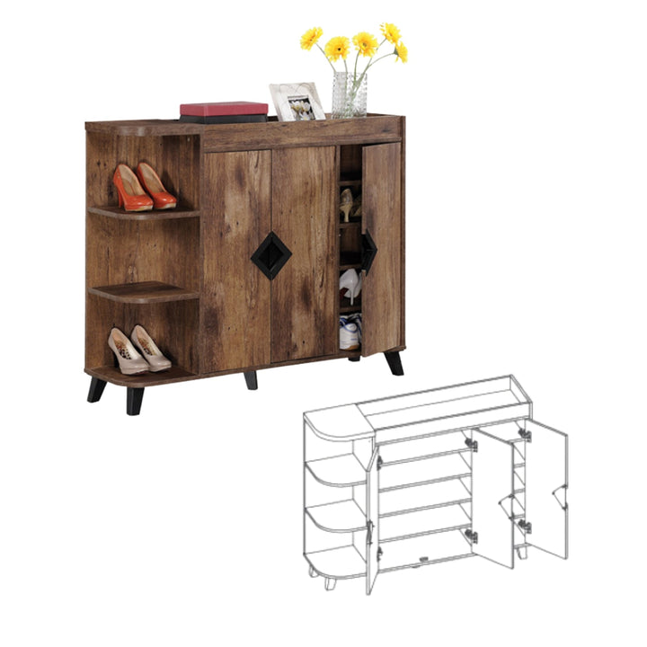 TEXAS 3 Door Wooden Shoe Cabinet - Lian Star