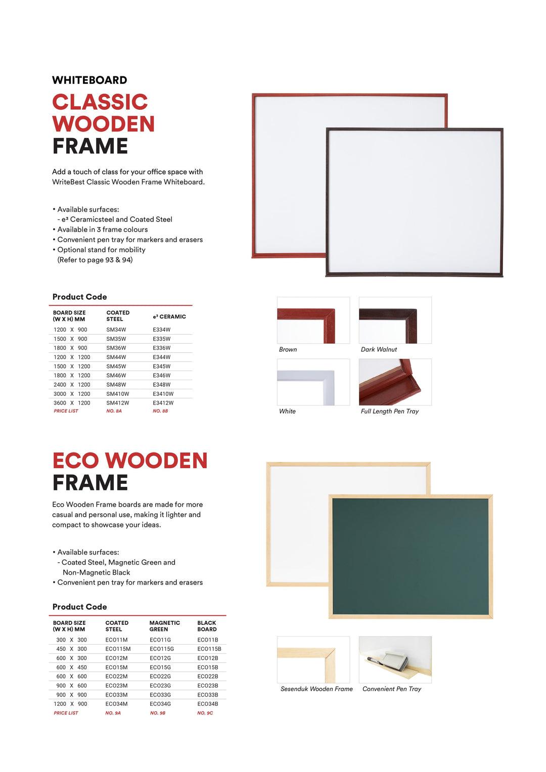 Papan Tulis ECO WOODEN FRAME