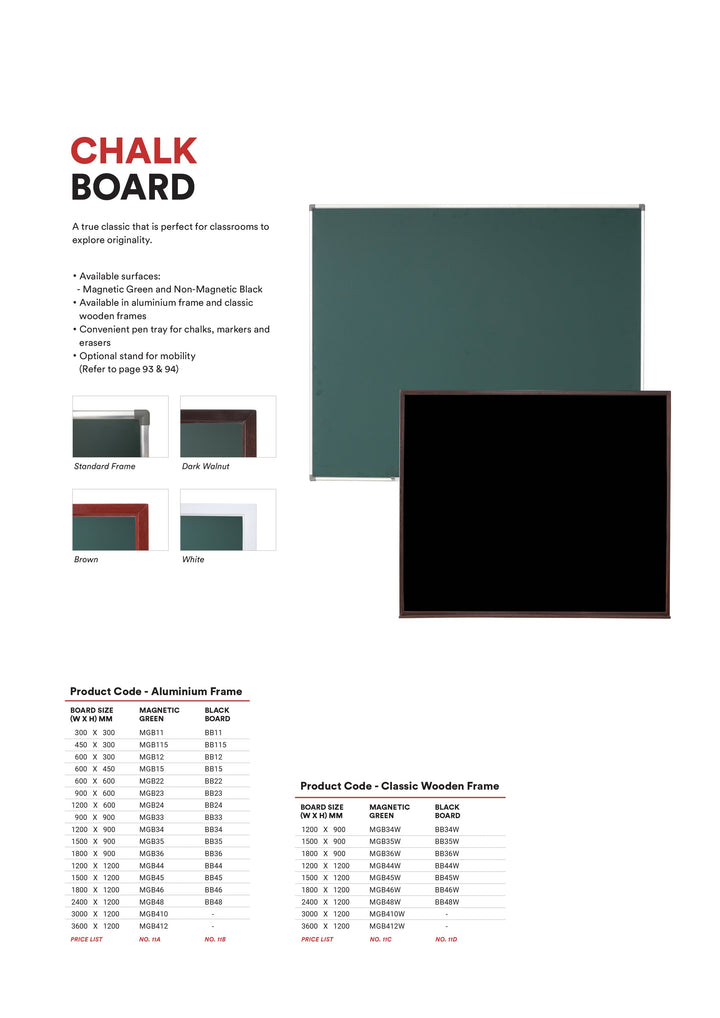 ALUMINIUM FRAME Chalk Board
