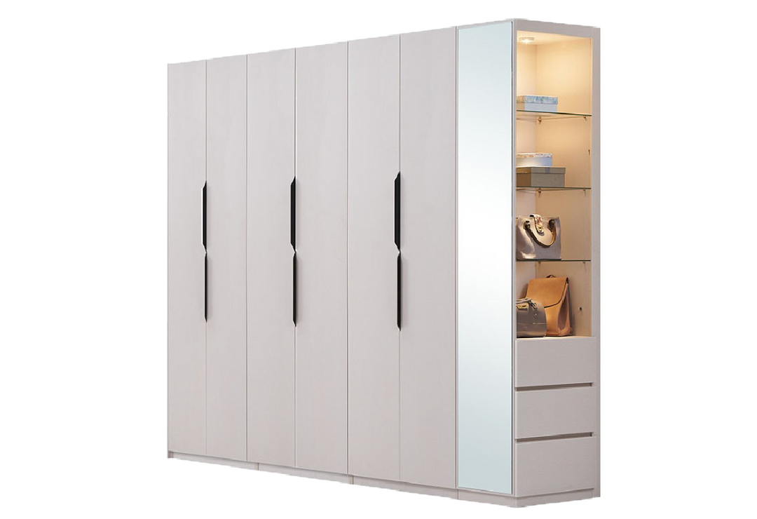 B-Series Wardrobe with Side Display Cabinet