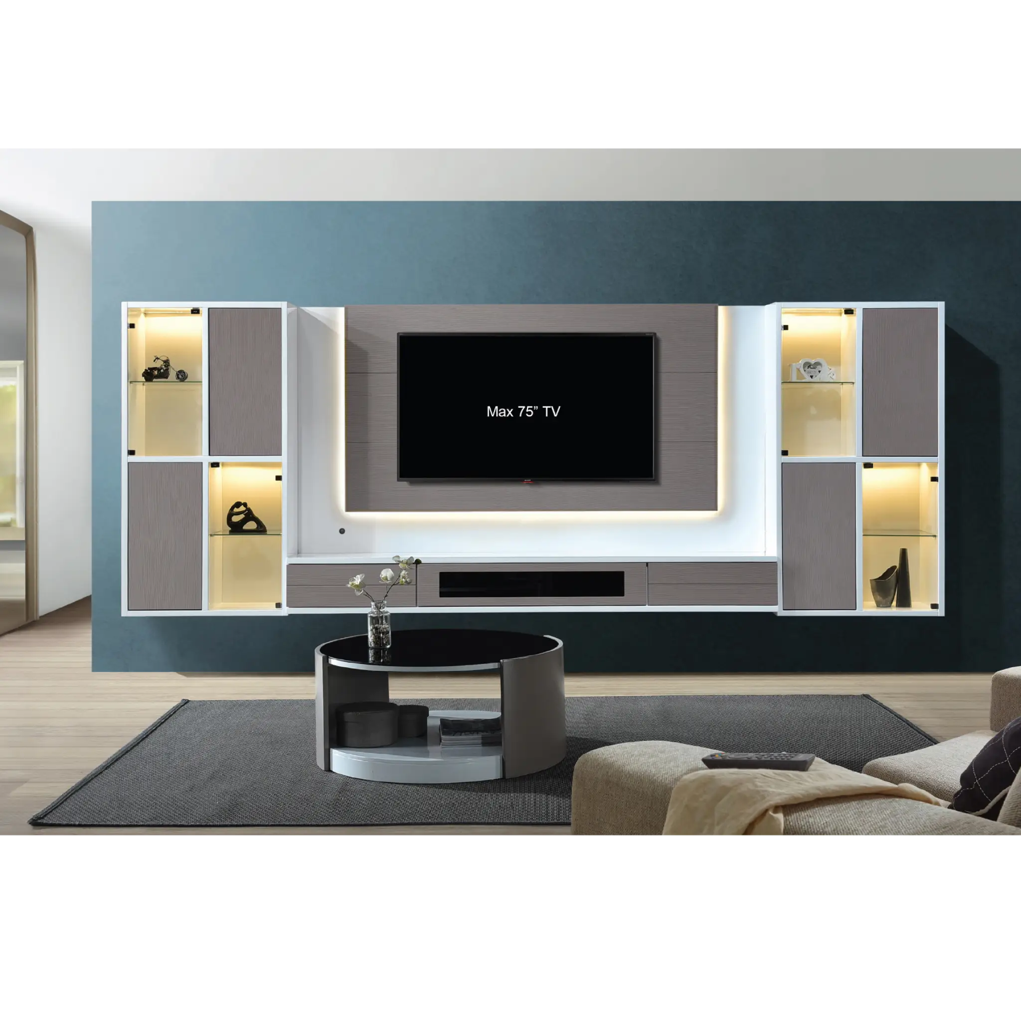 Kabinet TV Dinding Premium NIMBO dengan LED