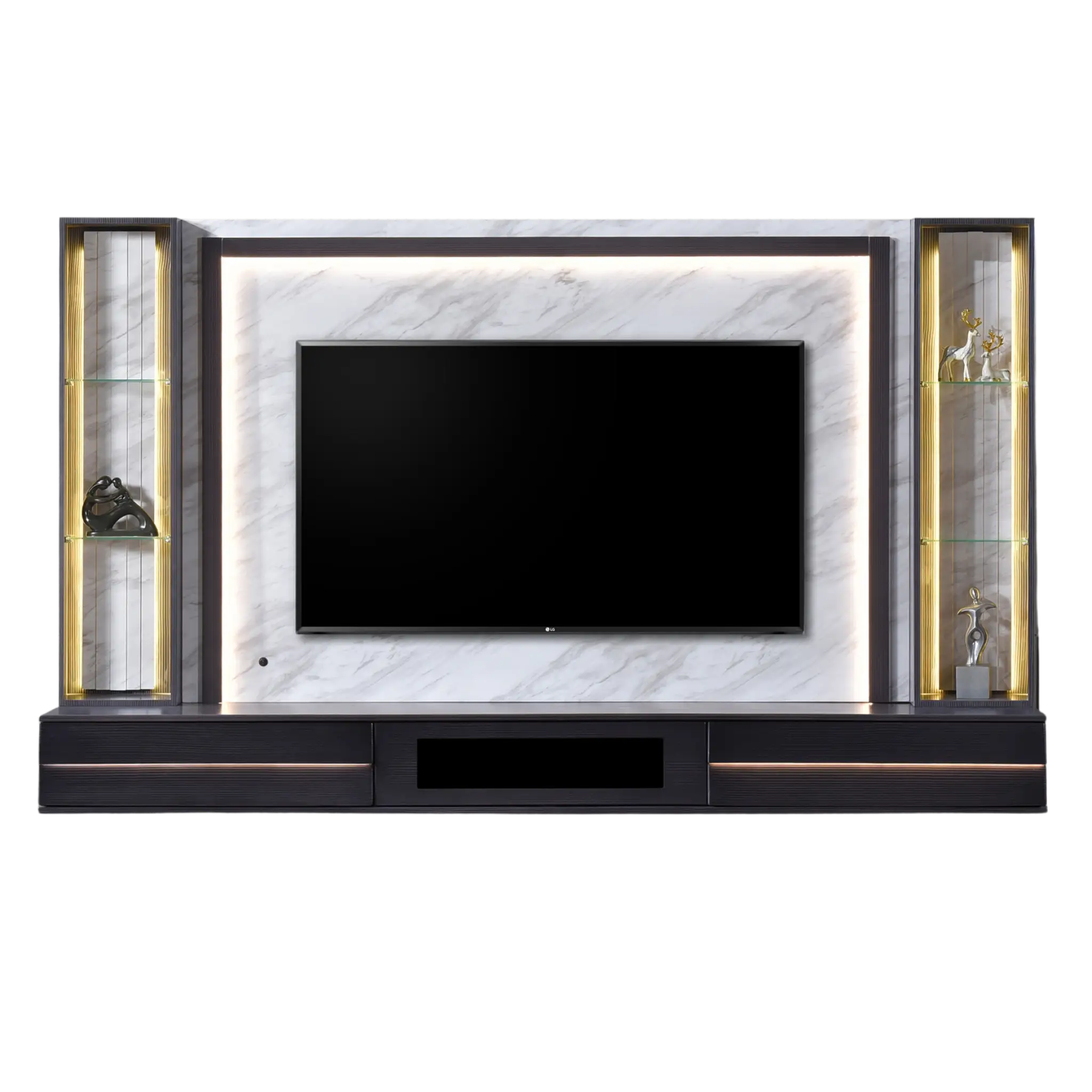 FRAME Kabinet TV Dinding 8 kaki dengan LED
