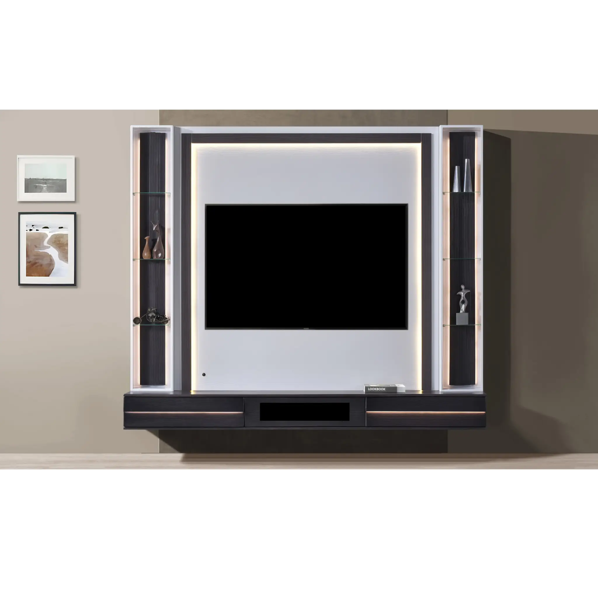 Kabinet TV Dinding HATCH dengan LED (Tinggi)