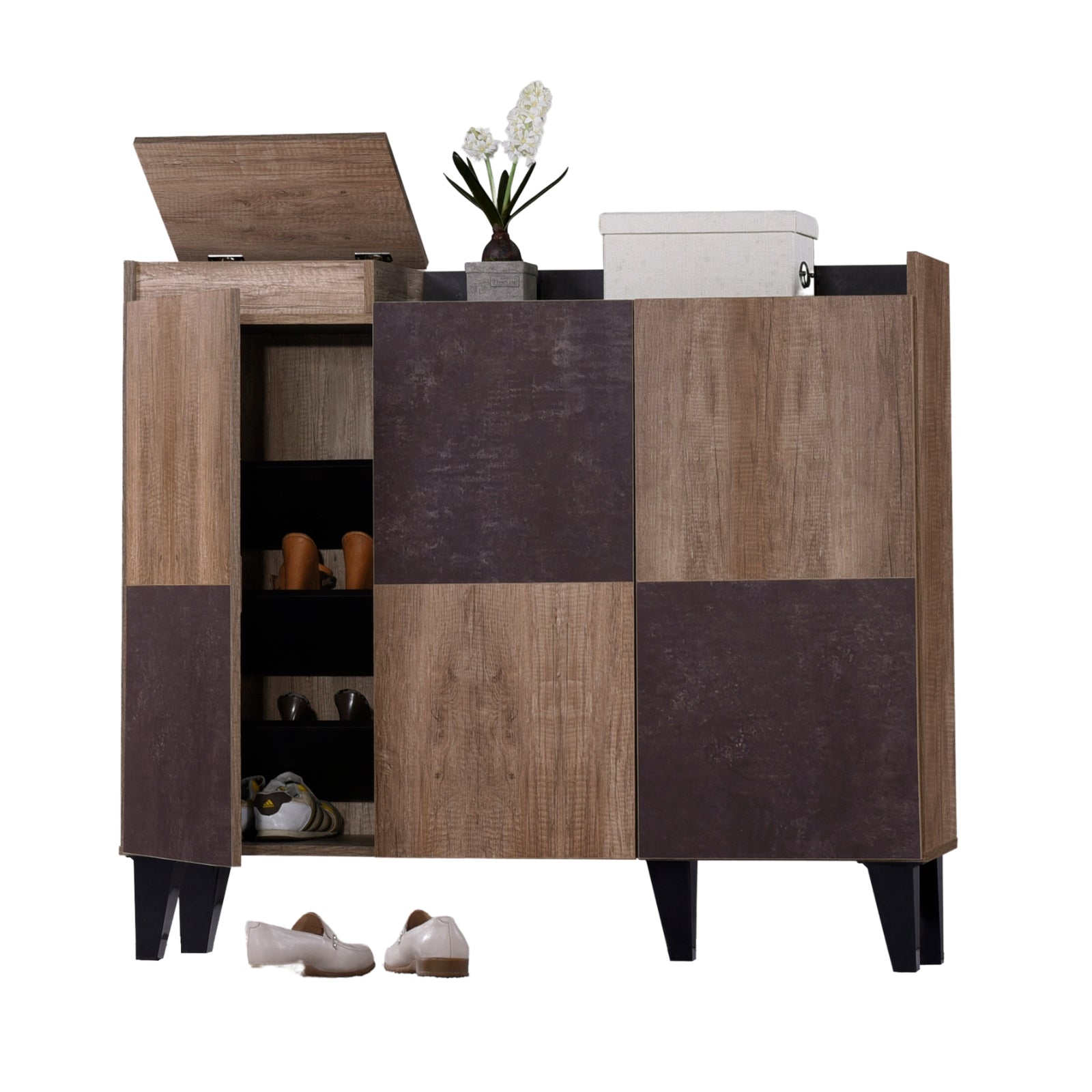 FOOTMATE 3 Door Wooden Shoe Cabinet - Lian Star