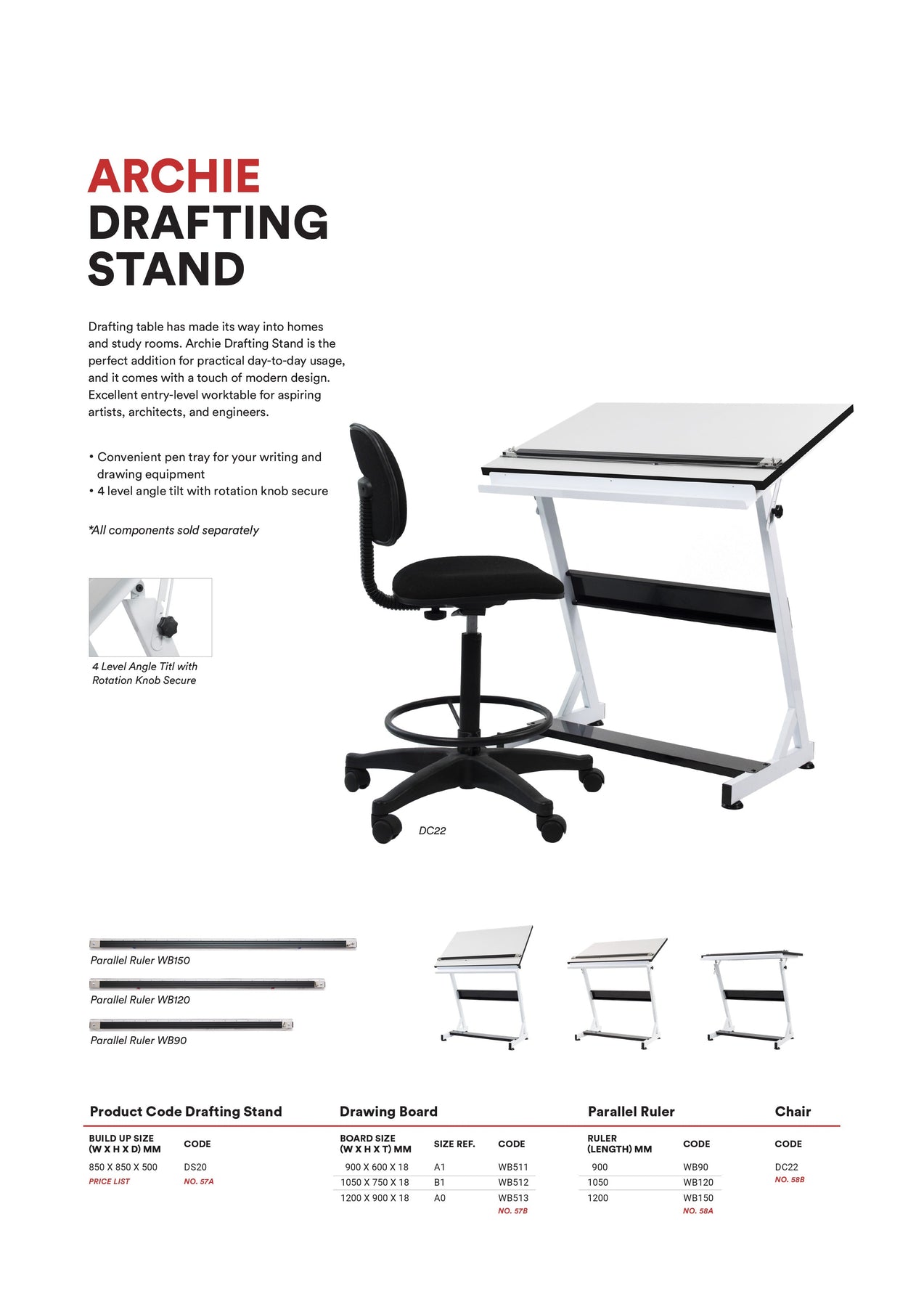 ARCHIE Architect Drafting Table – Lian Star Furniture & Bedding