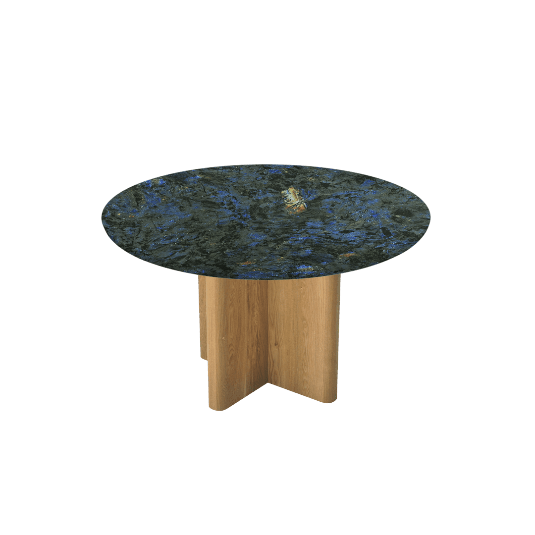 Round Marble Dining Table Ø1.3m | Ash Wood Cross Base