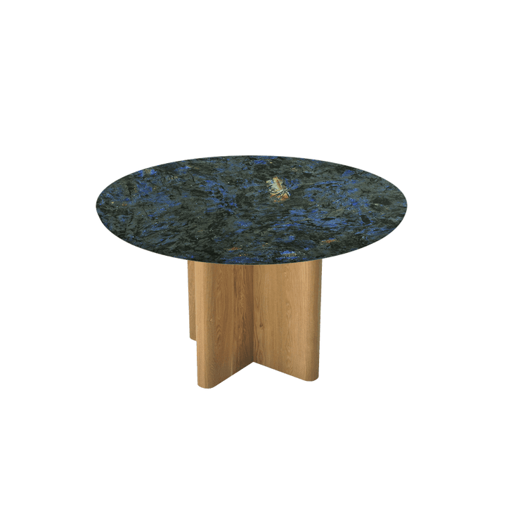 Round Marble Dining Table Ø1.3m | Ash Wood Cross Base