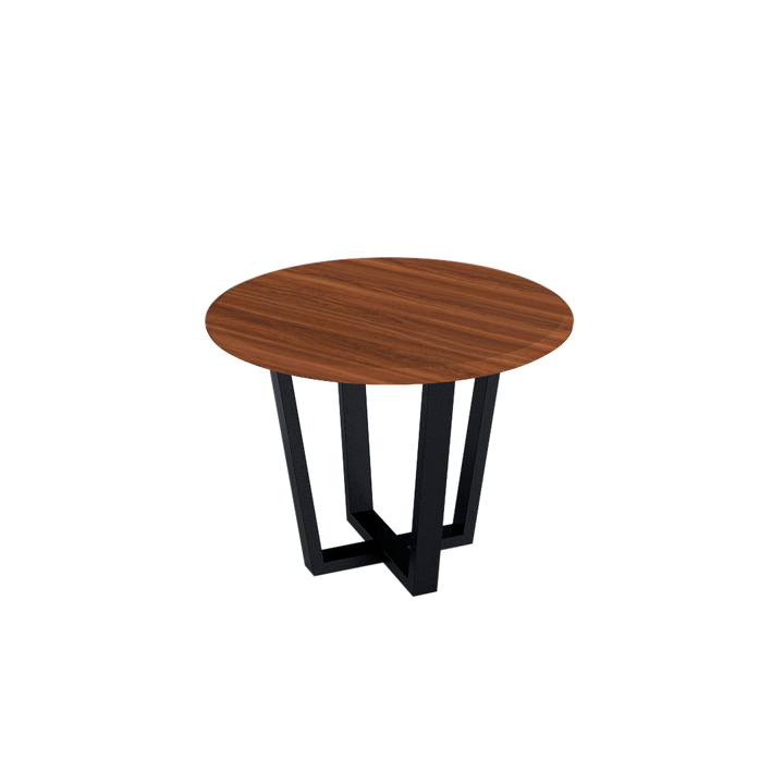 Round Marble Dining Table Ø1.0m (4-seater) | Black Metal Square-Frame Base