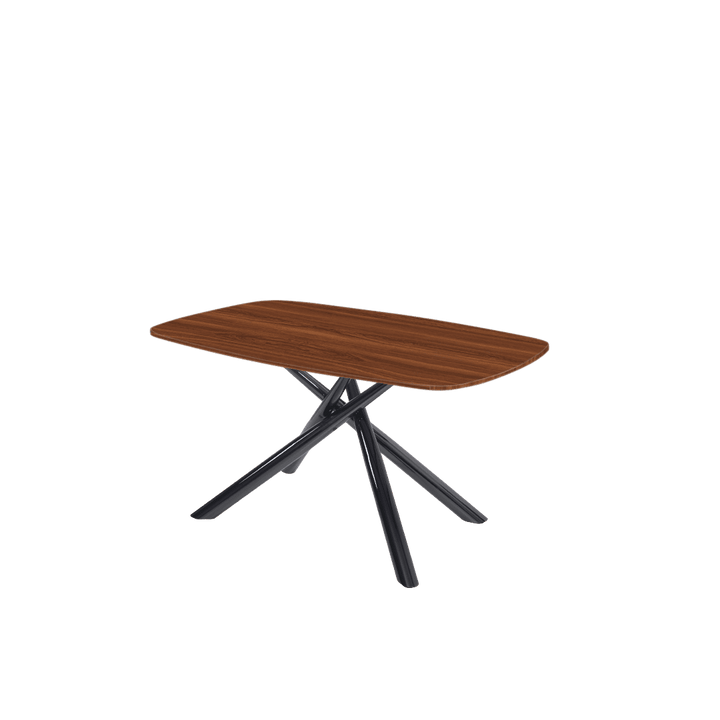 Rectangular Marble Dining Table 1.5×0.9m | Black Glossy Spider Base