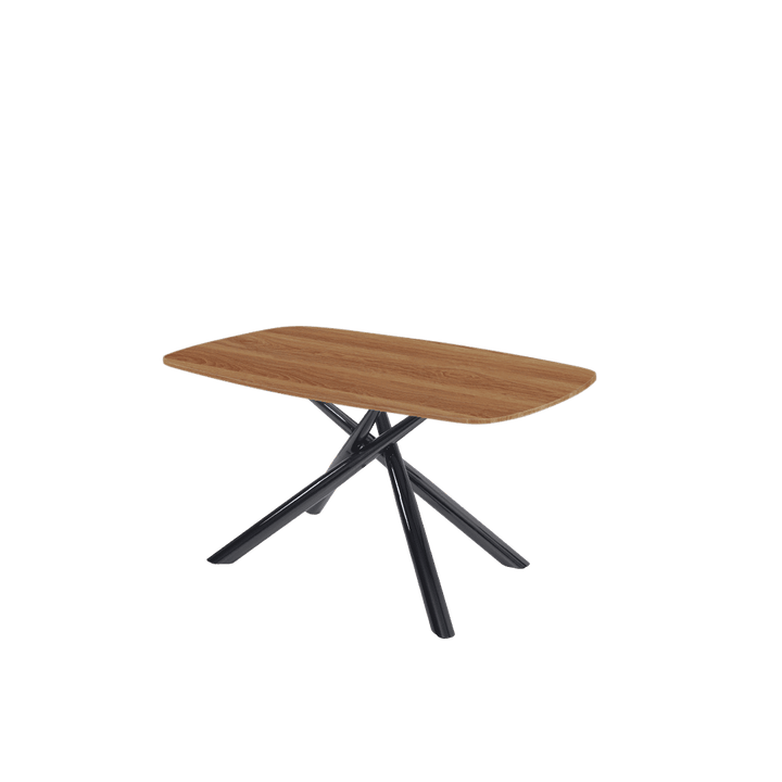 Rectangular Marble Dining Table 1.5×0.9m | Black Glossy Spider Base