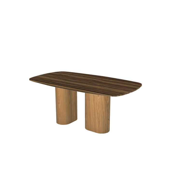 Rectangular Marble Dining Table 1.8×1.0m | Ash Wood Block Base