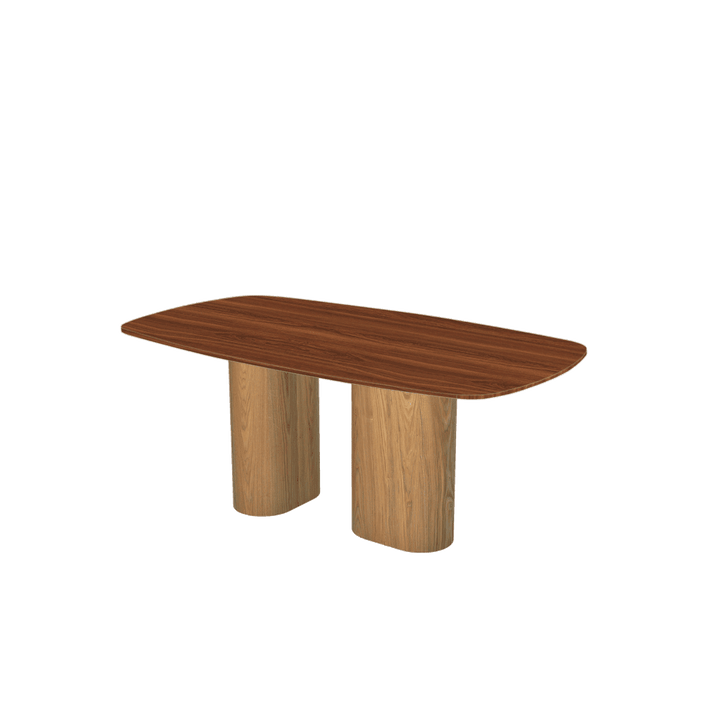 Rectangular Marble Dining Table 1.8×1.0m | Ash Wood Block Base