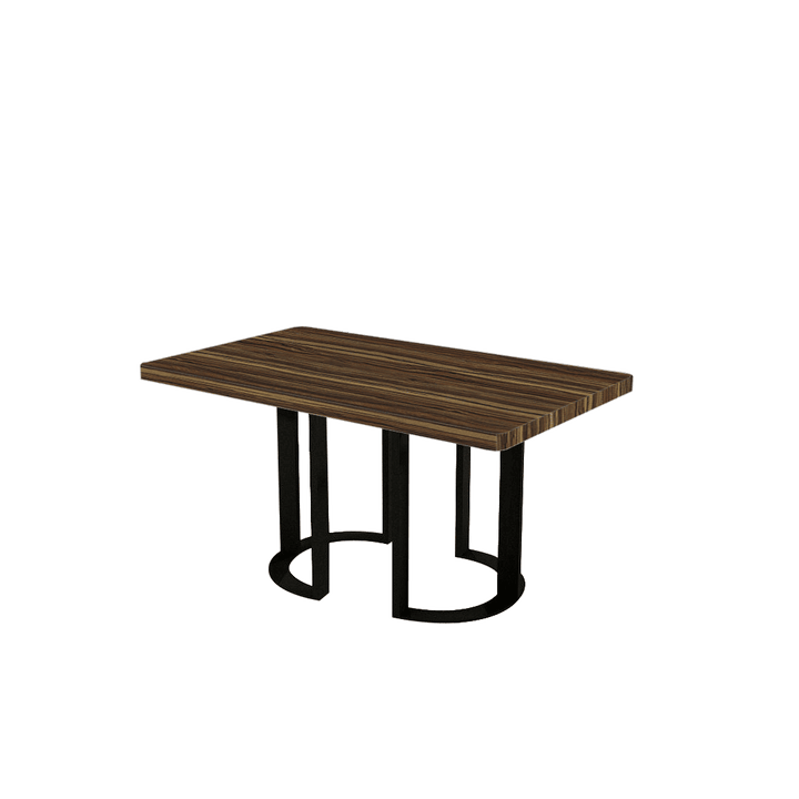 Rectangular Marble Dining Table 1.5×0.9m | Black Metal Loop Base