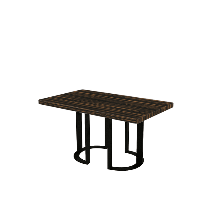 Rectangular Marble Dining Table 1.5×0.9m | Black Metal Loop Base