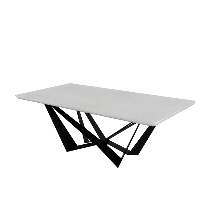 Rectangular Marble Dining Table 2.1×1.1m | Black Metal Spider Base