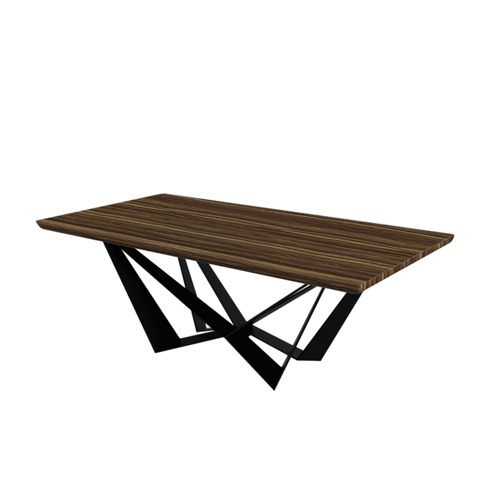 Rectangular Marble Dining Table 2.1×1.1m | Black Metal Spider Base