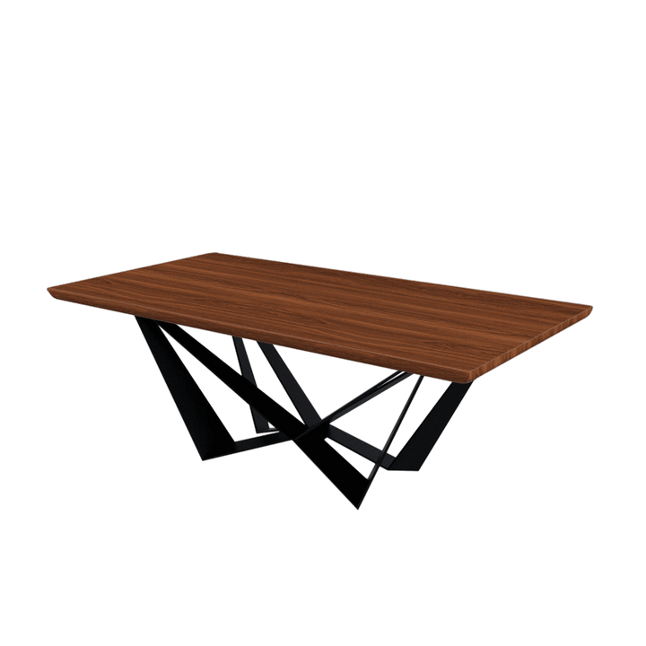 Rectangular Marble Dining Table 2.1×1.1m | Black Metal Spider Base