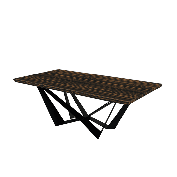 Rectangular Marble Dining Table 2.1×1.1m | Black Metal Spider Base