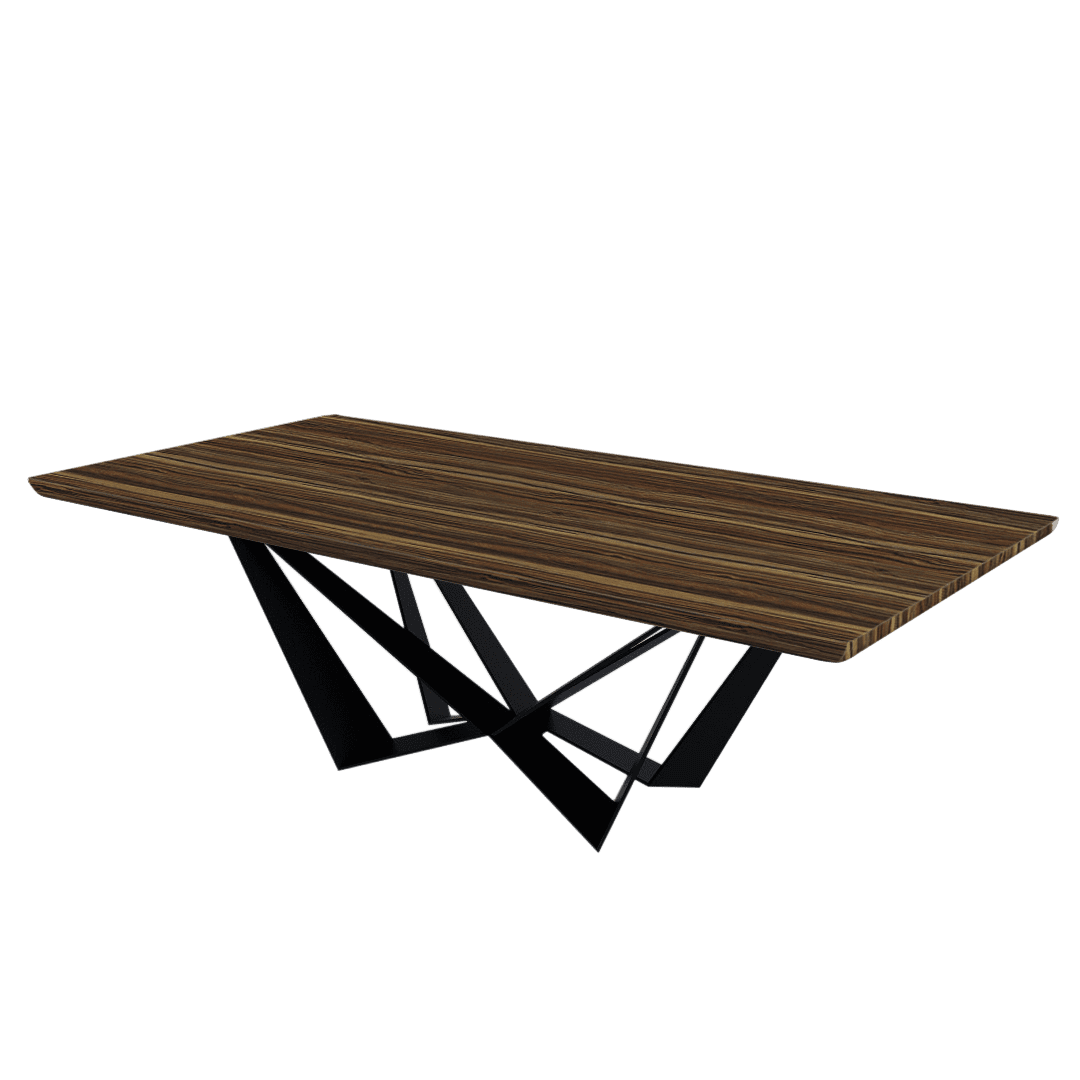 Rectangular Marble Dining Table 2.4×1.2m | Black Metal Spider Base