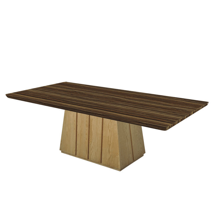 Rectangular Marble Dining Table 2.4×1.2m | Ash Wood Panel Base