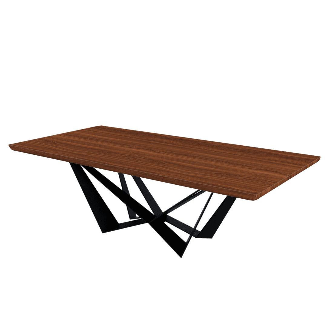 Rectangular Marble Dining Table 2.4×1.2m | Black Metal Spider Base