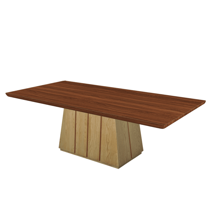 Rectangular Marble Dining Table 2.4×1.2m | Ash Wood Panel Base