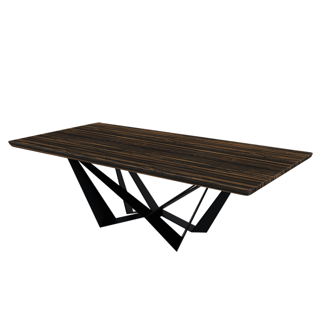 Rectangular Marble Dining Table 2.4×1.2m | Black Metal Spider Base