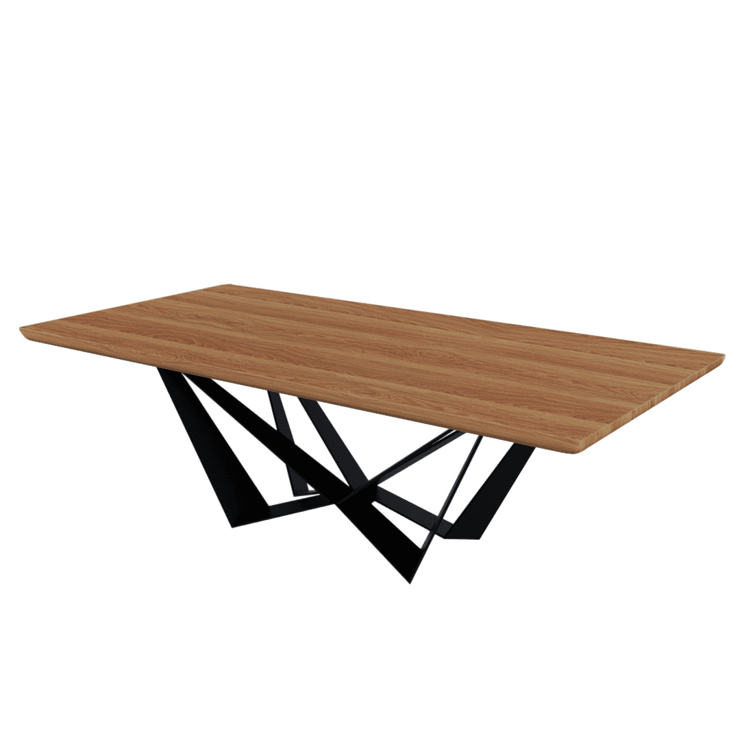 Rectangular Marble Dining Table 2.4×1.2m | Black Metal Spider Base