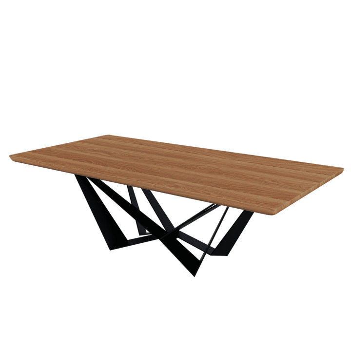 Rectangular Marble Dining Table 2.4×1.2m | Black Metal Spider Base