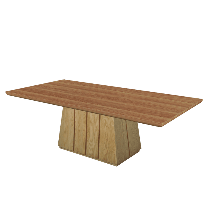 Rectangular Marble Dining Table 2.4×1.2m | Ash Wood Panel Base