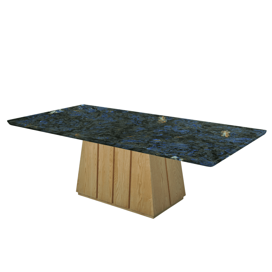 Rectangular Marble Dining Table 2.4×1.2m | Ash Wood Panel Base
