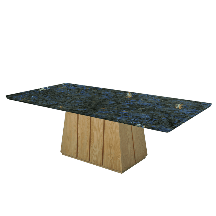 Rectangular Marble Dining Table 2.4×1.2m | Ash Wood Panel Base
