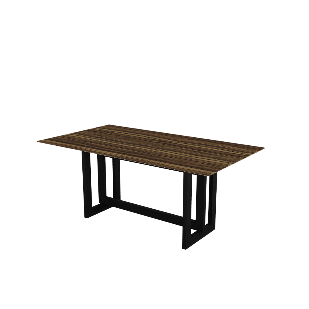 Rectangular Marble Dining Table 1.8×1.0m | Black Metal Frame Base