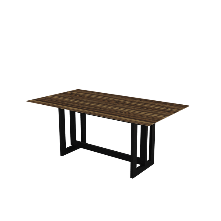 Rectangular Marble Dining Table 1.8×1.0m | Black Metal Frame Base