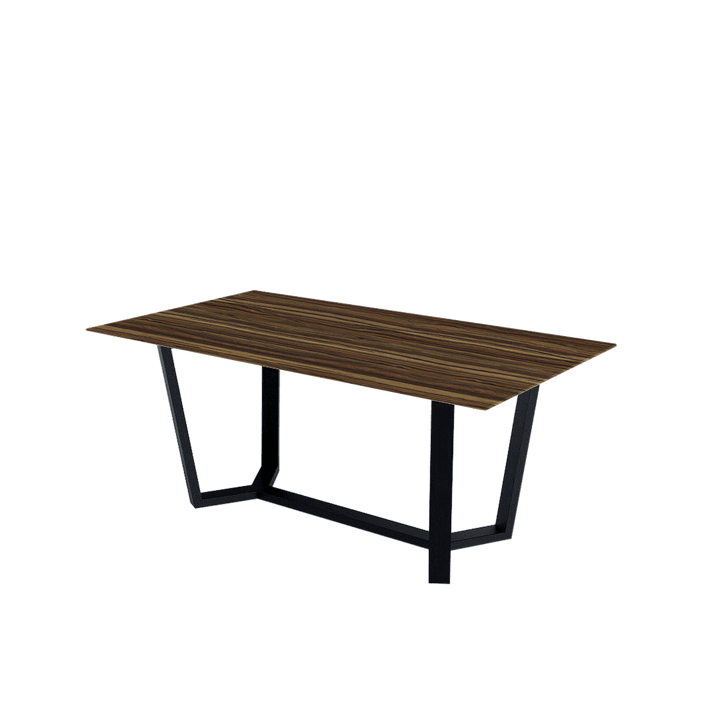 Rectangular Marble Dining Table 1.8×1.0m | Black Metal Splay-Leg Base