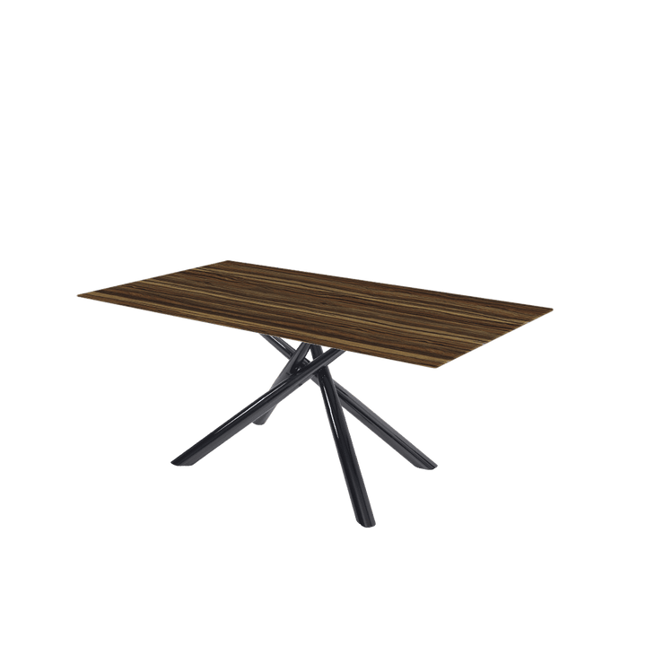 Rectangular Marble Dining Table 1.8×1.0m | Black Glossy Spider Base