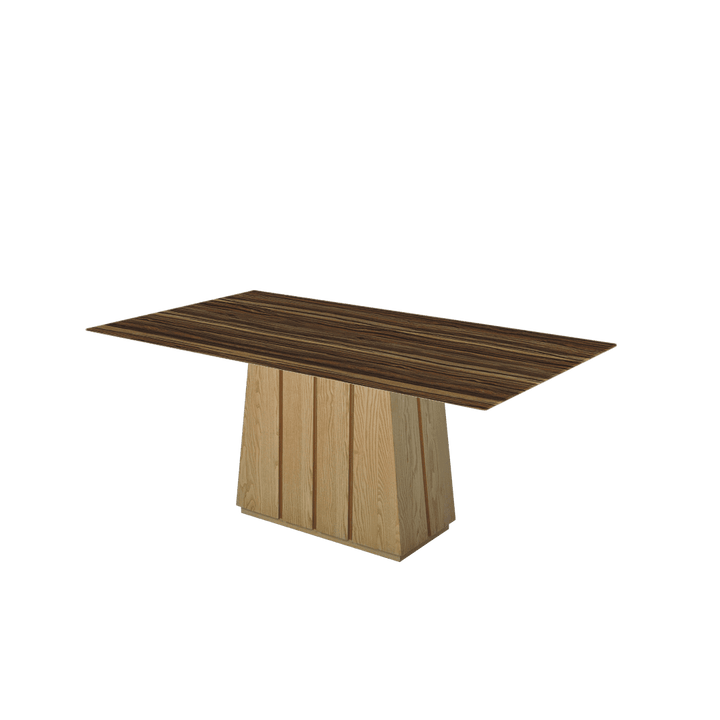 Rectangular Marble Dining Table 1.8×1.0m | Ash Wood Panel Base