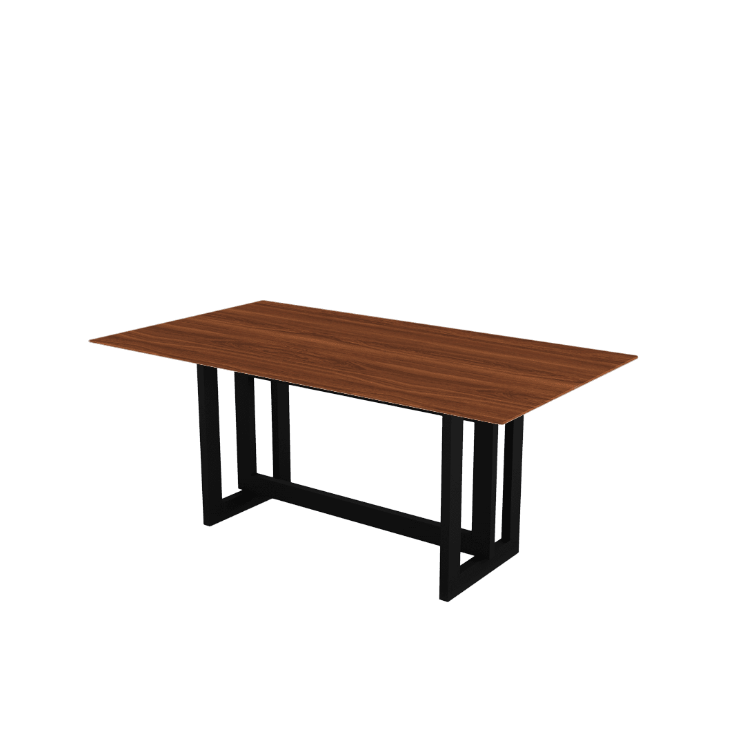 Rectangular Marble Dining Table 1.8×1.0m | Black Metal Frame Base