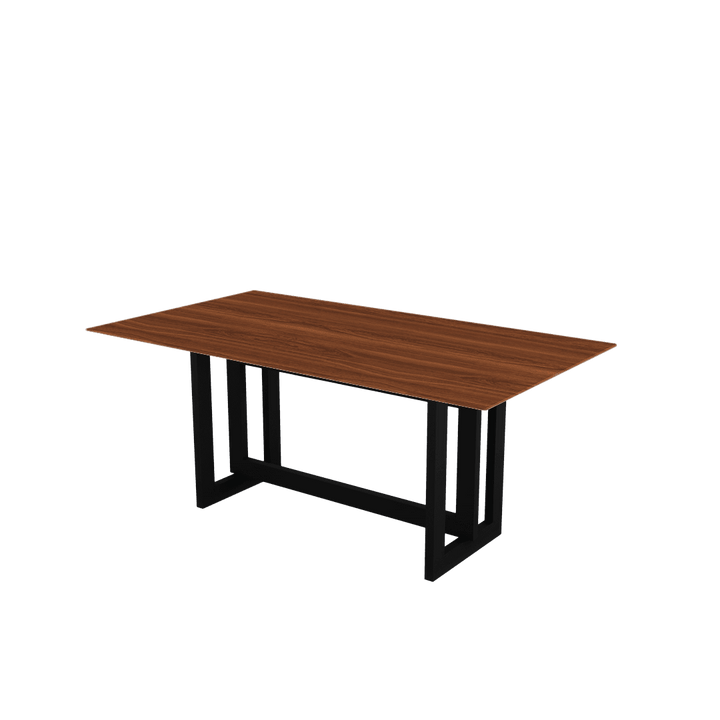 Rectangular Marble Dining Table 1.8×1.0m | Black Metal Frame Base
