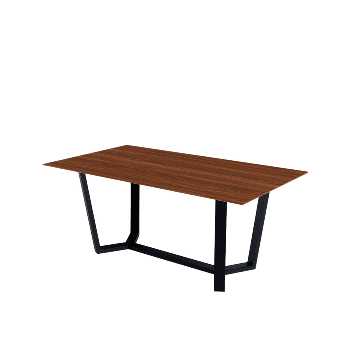 Rectangular Marble Dining Table 1.8×1.0m | Black Metal Splay-Leg Base