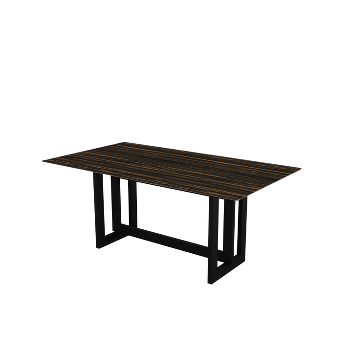 Rectangular Marble Dining Table 1.8×1.0m | Black Metal Frame Base